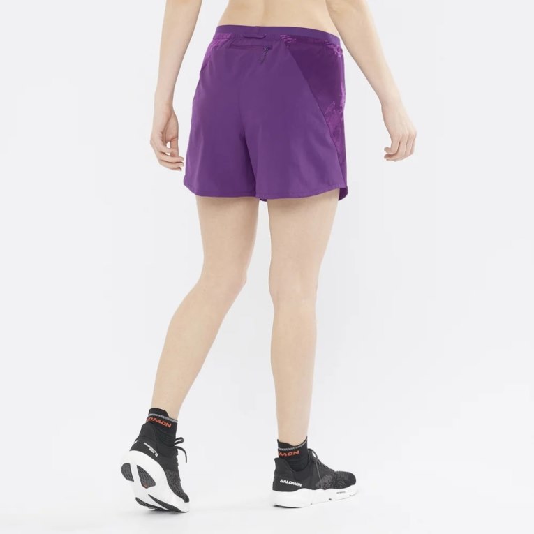 Purple Salomon Cross 5'' Women's Running Shorts | PH 13584S